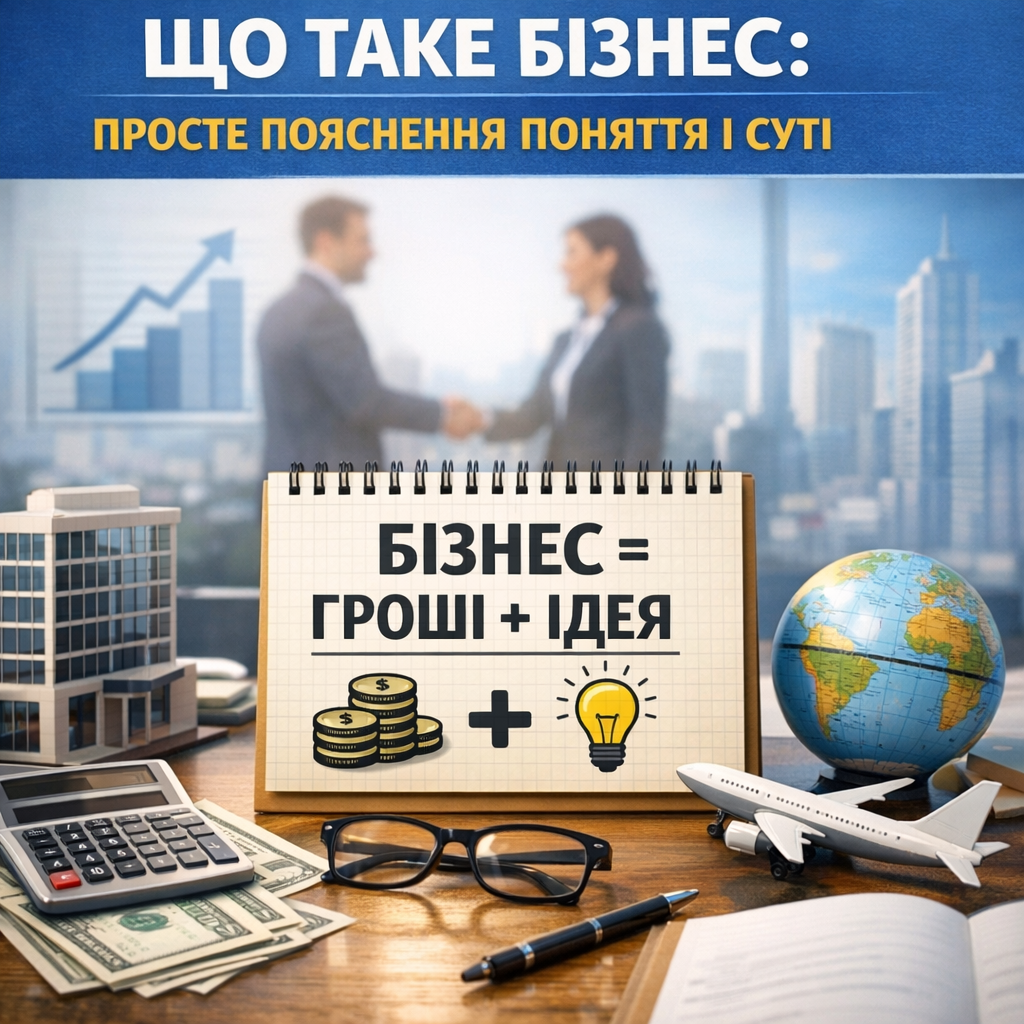 Ілюстрація бізнесу: гроші, ідея та ділова атмосфера офісу